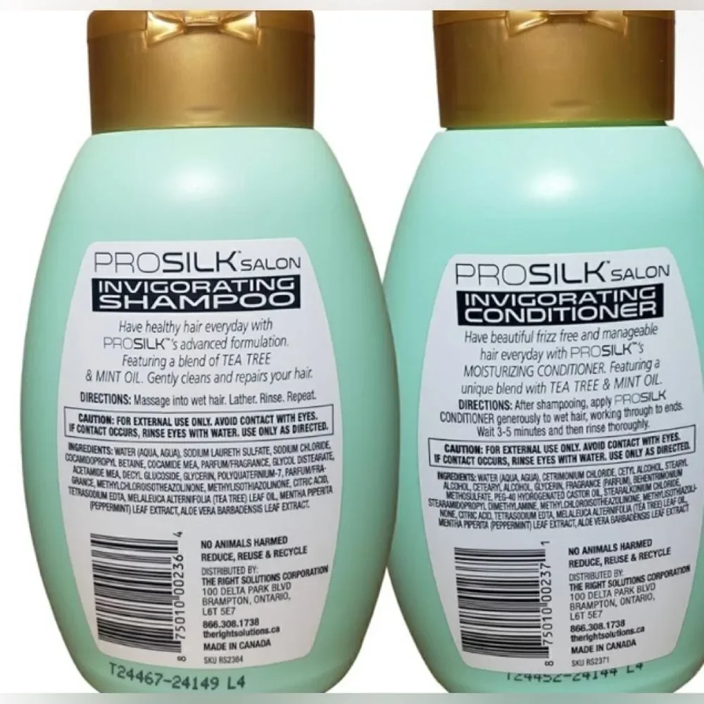 🛍️ 2 PACK Of Pro Silk Salon Invigorating Tea Tree Oil conditioner 14 fl oz💥